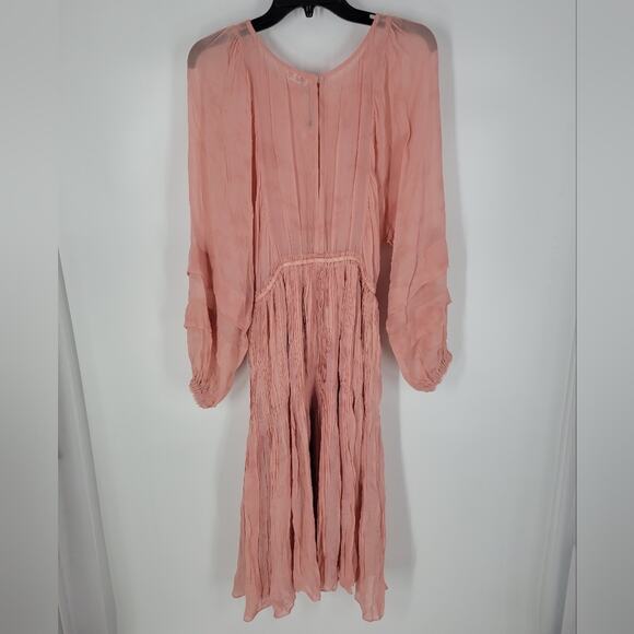 LoveShackFancy Faded Marsala Pleated Noelle Midi Dress S - Picture 10 of 16